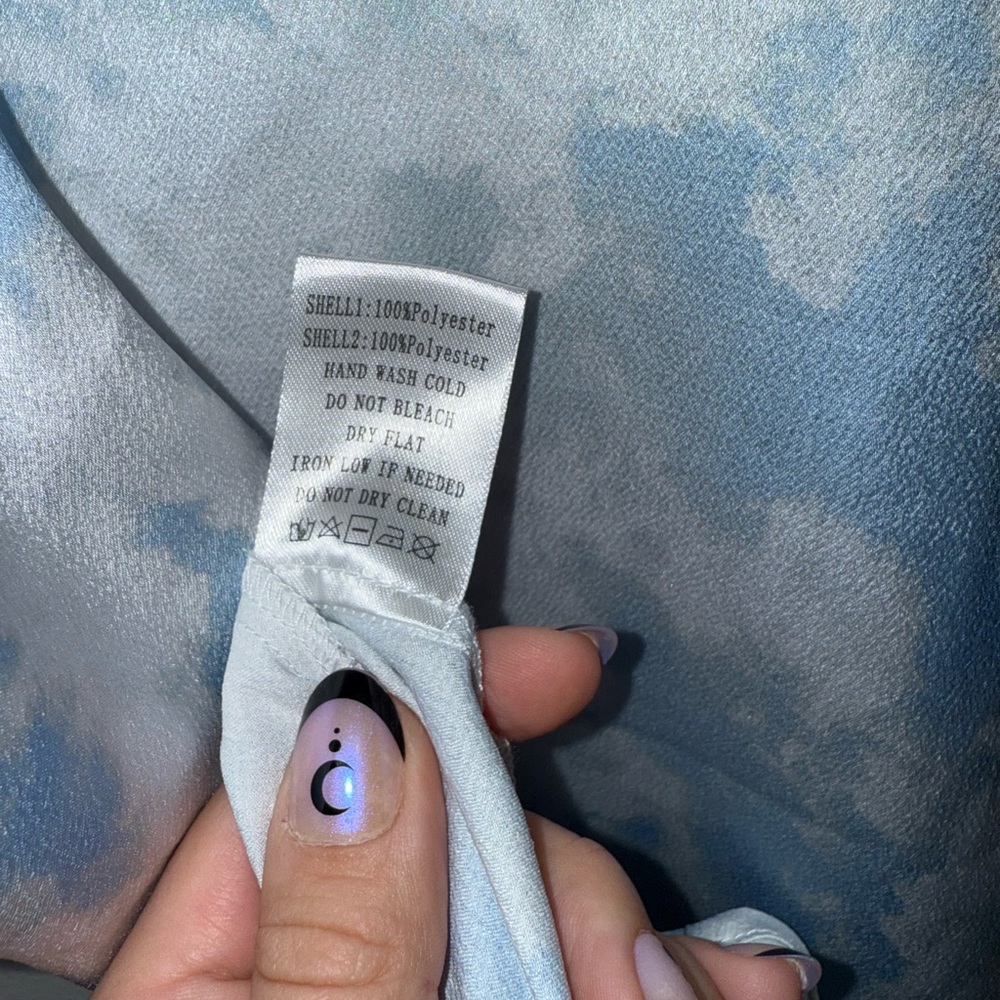 AKIRA Sky Blue and White Cloud Mini Dress - Picture 7 of 7